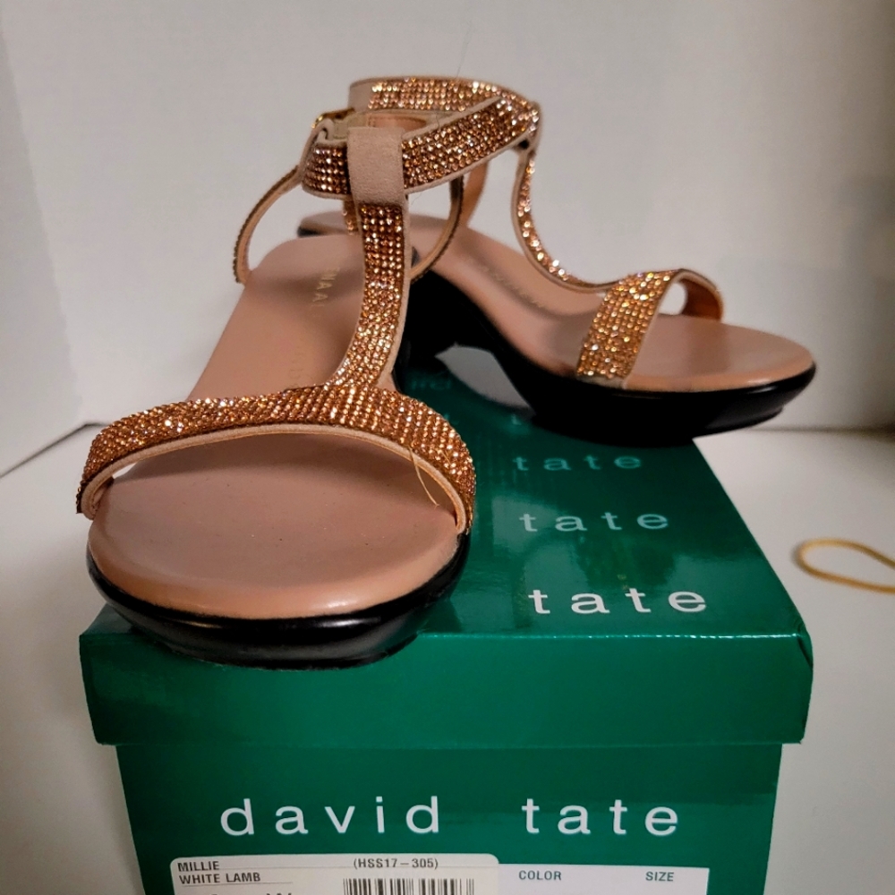 Beautiful embellished David Tate Sadals 8 wide